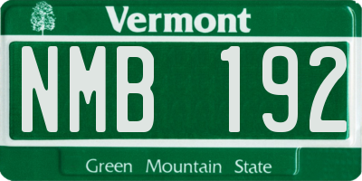 VT license plate NMB192