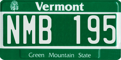 VT license plate NMB195