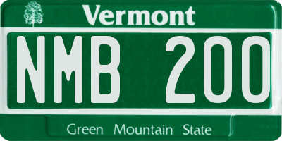 VT license plate NMB200