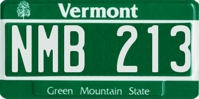 VT license plate NMB213