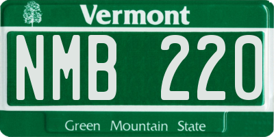 VT license plate NMB220