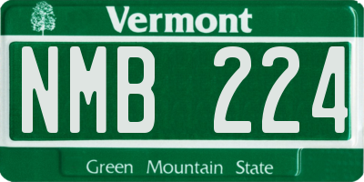 VT license plate NMB224