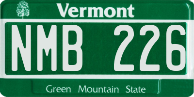 VT license plate NMB226
