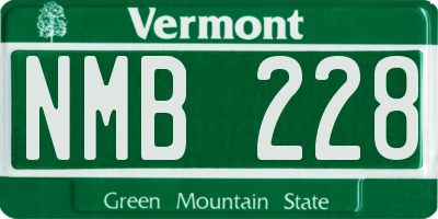 VT license plate NMB228
