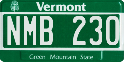VT license plate NMB230