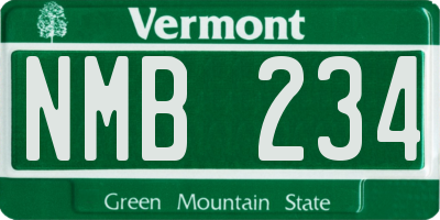VT license plate NMB234