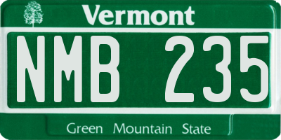 VT license plate NMB235
