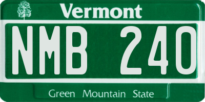 VT license plate NMB240