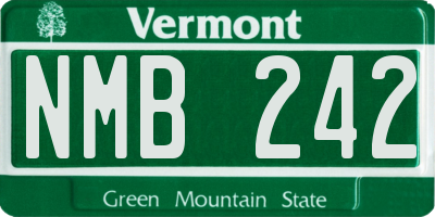 VT license plate NMB242
