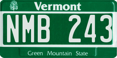 VT license plate NMB243