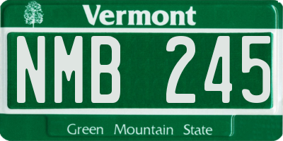 VT license plate NMB245