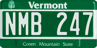 VT license plate NMB247