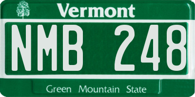VT license plate NMB248