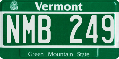 VT license plate NMB249