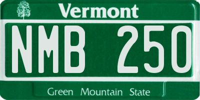 VT license plate NMB250