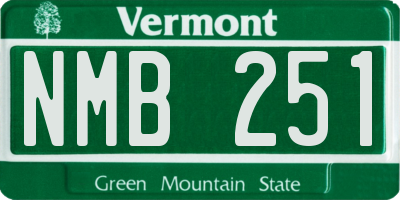 VT license plate NMB251