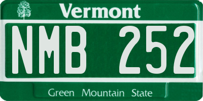 VT license plate NMB252