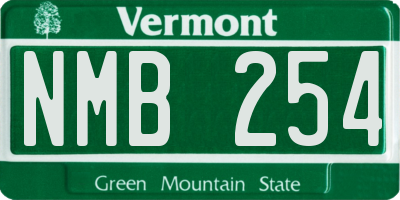 VT license plate NMB254