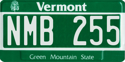 VT license plate NMB255