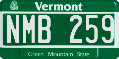 VT license plate NMB259