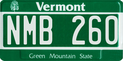 VT license plate NMB260