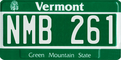 VT license plate NMB261