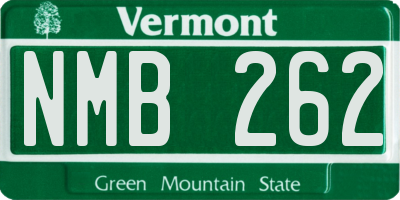 VT license plate NMB262
