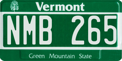 VT license plate NMB265