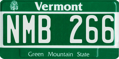 VT license plate NMB266