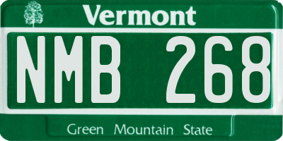 VT license plate NMB268