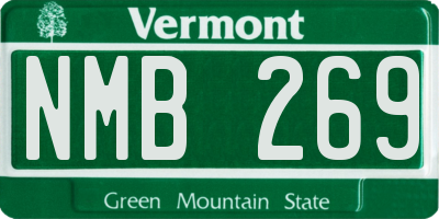 VT license plate NMB269