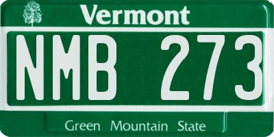 VT license plate NMB273