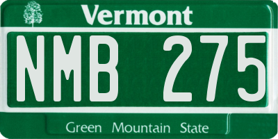 VT license plate NMB275