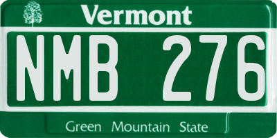 VT license plate NMB276