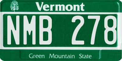 VT license plate NMB278