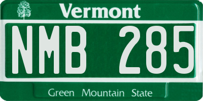 VT license plate NMB285