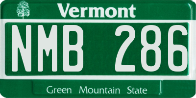 VT license plate NMB286