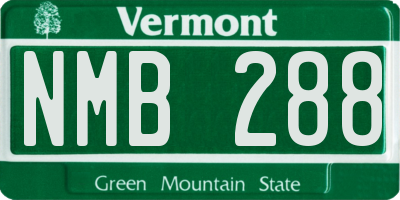 VT license plate NMB288
