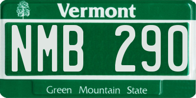 VT license plate NMB290