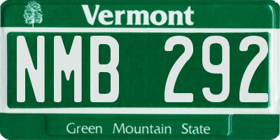 VT license plate NMB292