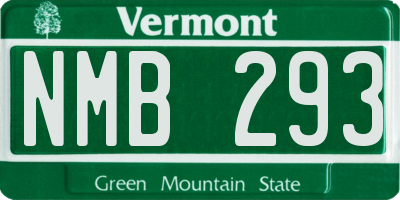 VT license plate NMB293