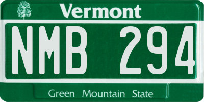 VT license plate NMB294