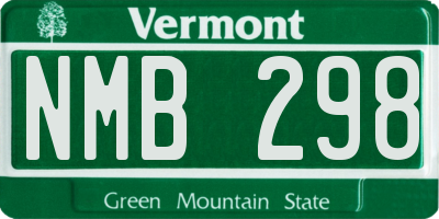 VT license plate NMB298