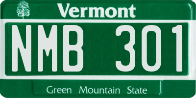 VT license plate NMB301