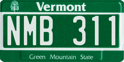 VT license plate NMB311