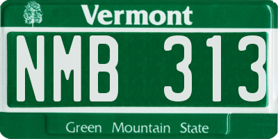 VT license plate NMB313