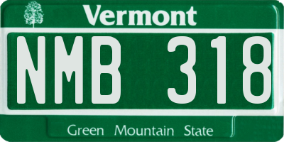 VT license plate NMB318