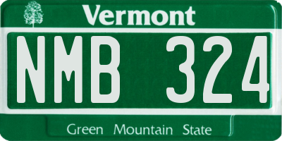 VT license plate NMB324