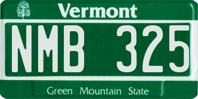 VT license plate NMB325