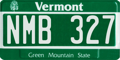 VT license plate NMB327